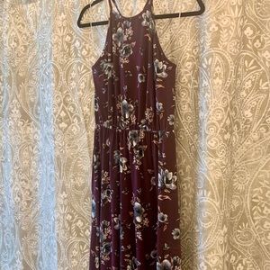 Purple floral maxi dress